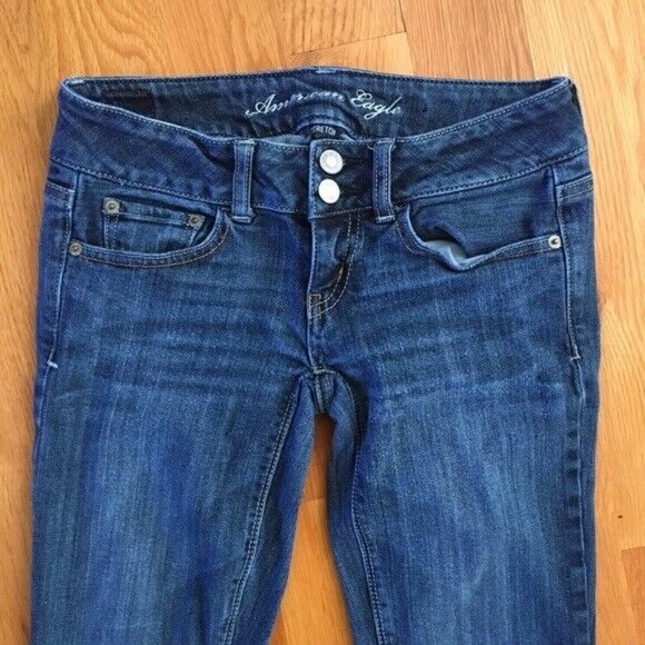 American Eagle Artist Flared Denim Jeans 0 Short - Picture 3 of 4